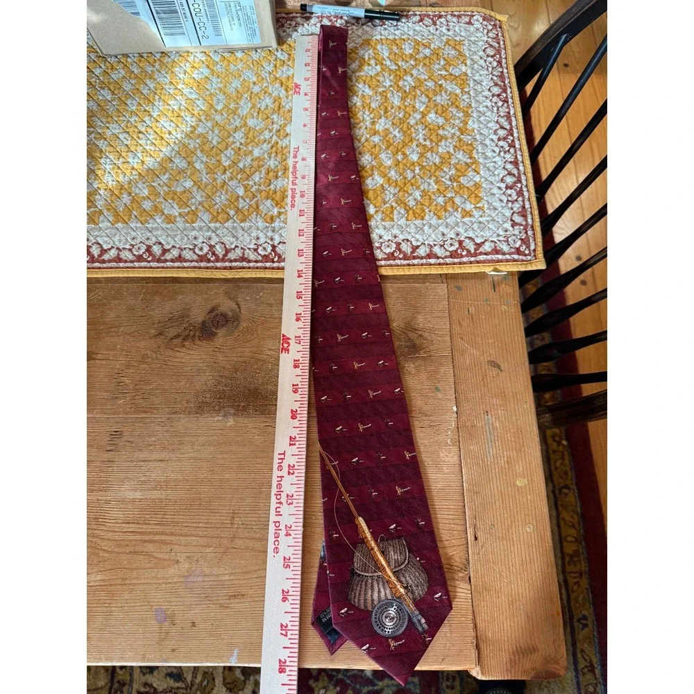 Cabela's Silk‎ Tie Fly Fishing Creel Rod Flies Maroon 58